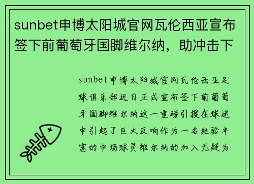 sunbet申博太阳城官网瓦伦西亚宣布签下前葡萄牙国脚维尔纳，助冲击下赛季欧冠资格